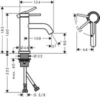 Hansgrohe Tecturis Wastafelmengkraan - coolstart - zonder waste - 10.8cm uitloop - chroom 73301000 - thumbnail