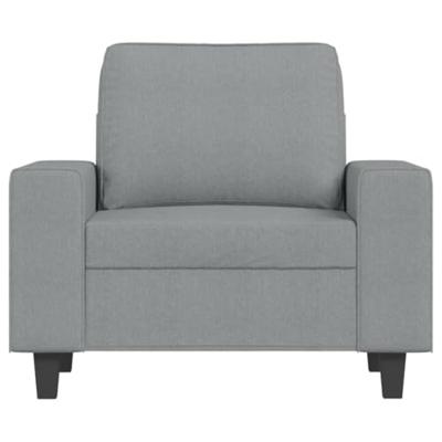 Fauteuil met voetenbank 60 cm stof lichtgrijs