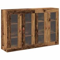 Wandkasten Set van 2 in Oud Hout 69,5 x 34 x 90 cm - Gefabriceerd Hout - thumbnail