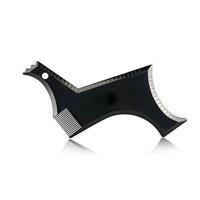 3 PC'S baard styling sjabloon stencil mannen kam all-in-One baard shaping tool (zwart) - thumbnail