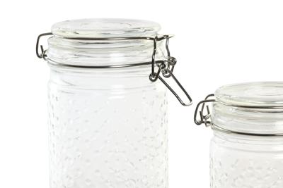 Set van 4 Potjes DKD Home Decor Kristal Transparant Roestvrij staal 10 x 10 x 33 cm Set van 4 Potjes DKD Home Decor Kristal Transparant Roestvrij staal 10 x 10 x 33 cm