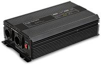 Goobay 58891 spanningstransformator/omvormer 12V naar 230V 1000W / 2000W met 2x AC-stopcontacten en 1x USB-poort (2100mA), zwart, 24 V. - thumbnail
