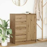 Dressoir lades 71x35x84 cm spaanplaat artisanaal eikenkleurig - thumbnail
