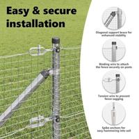 VidaXL Afrasteringspaal zilver 10 x 0,5 m (25 x 25 mm gaas) staal - thumbnail