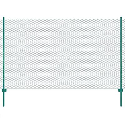 VidaXL Draadgaashek met palen 25x2 m staal groen