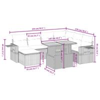 8-delige Loungeset met kussens poly rattan beige - thumbnail
