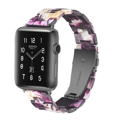 Simple Fashion Resin Watch Strap for Apple Watch Series 5 & 4 44mm & Series 3 & 2 & 1 42mm(Purple)