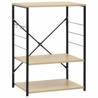 VidaXL Magnetronkast 60x39,6x79,5 cm bewerkt hout zwart en eikenkleur - thumbnail