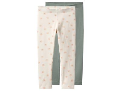 lupilu Set van 2 kinder leggings (Wit/groen, 122/128)
