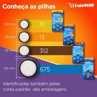 Renata Knoopcel ZA13 1.4 V 6 stuk(s) 305 mAh Zink-lucht Hearing Aid PR48 - thumbnail