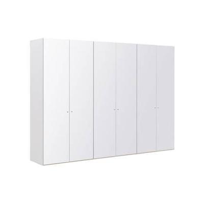 Goossens Kledingkast Easy Storage Ddk, Kledingkast 304 cm breed, 220 cm hoog, 6x glas draaideur