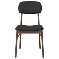 Eetkamerstoelen met kussens 2 st massief hout rubber bruin - thumbnail