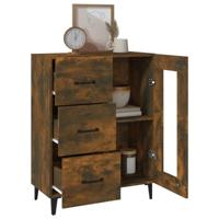 Dressoir 69,5x34x90 cm bewerkt hout gerookt eikenkleurig - thumbnail