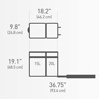 Simplehuman Afvalemmer Pull Put Inbouw 20+15 liter - thumbnail