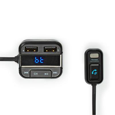 Nedis CATR123BK Fm-zender Voor In De Auto Bluetooth® Pro-microfoon Ruisonderdrukking Microsd-kaartopening Handsfree Bellen Spraakbediening 2x Usb
