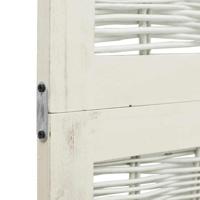 Kamerscherm met 6 panelen massief paulowniahout wit - thumbnail