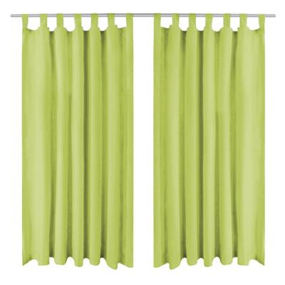 VidaXL Micro-satijnen gordijnen met lussen 140x225 cm groen 2 st VidaXL Micro-satijnen gordijnen met lussen 140x225 cm groen 2 st
