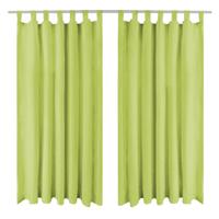 VidaXL Micro-satijnen gordijnen met lussen 140x225 cm groen 2 st - thumbnail