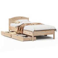 Bedframe zonder matras massief grenenhout 200x200 cm - thumbnail