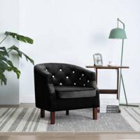 Fauteuil fluweel zwart - thumbnail
