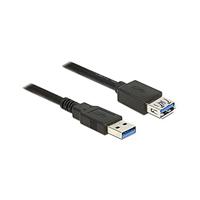 Delock USB-kabel USB 3.2 Gen1 (USB 3.0 / USB 3.1 Gen1) USB-A stekker, USB-A bus 5.00 m Zwart Vergulde steekcontacten 85058 - thumbnail