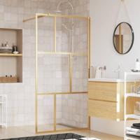 VidaXL Inloopdouchewand transparant 100x195 cm esg-glas goudkleurig - thumbnail