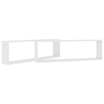 VidaXL Wandschappen kubus 2 st 100x15x30 cm bewerkt hout wit
