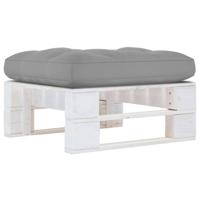 Tuinhocker pallet geïmpregneerd grenenhout wit - thumbnail