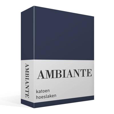 Ambiante Katoen - Hoeslaken - 200x200 - Donker Blauw