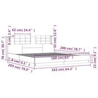 Bedframe met hoofdbord en LED-verlichting betongrijs 160x200 cm - thumbnail