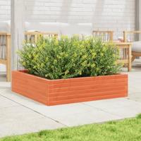Plantenbak 90x90x23 cm massief grenenhout wasbruin - thumbnail