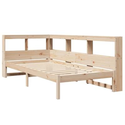 Bed met boekenkast zonder matras massief grenenhout 90x200 cm - thumbnail