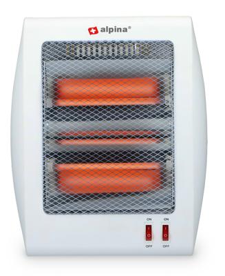 Alpina elektrische kachel straalkachel 2 standen 400 en 800 watt kantelbeveiliging draagbaar
