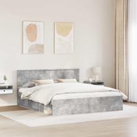 Bedframe met hoofdeinde Beton 180 x 200 cm Bewerkt hout - thumbnail