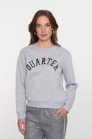 Geisha Sweat Quarter 52839-41 Sweater 925 Grey/black - thumbnail