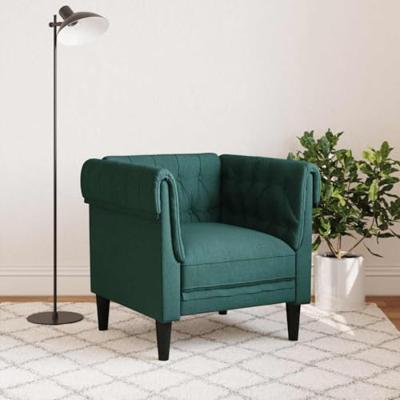 Fauteuil Chesterfield-stijl stof donkergroen Fauteuil Chesterfield-stijl stof donkergroen