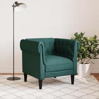Fauteuil Chesterfield-stijl stof donkergroen - thumbnail