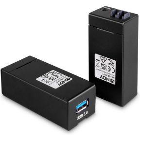 Lindy 42707 USB 3.0 extender over fiber Zwart