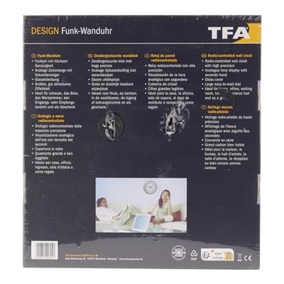TFA Dostmann 60.3522.02 Wandklok Zendergestuurd 30 cm x 4.3 cm Zilver