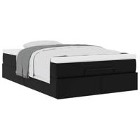 Ottoman bed met matras 120x190 cm kunstleer zwart - thumbnail