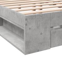 Bedframe met lades bewerkt hout betongrijs 120x190 cm - thumbnail