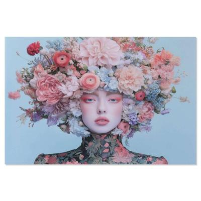 Schilderij Home ESPRIT Hemelsblauw Blommor 120 x 0,4 x 80 cm