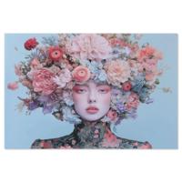 Schilderij Home ESPRIT Hemelsblauw Blommor 120 x 0,4 x 80 cm - thumbnail