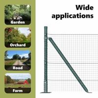 VidaXL Afrasteringspaal groen 10 x 0,5 m (16 x 16 mm gaas) staal - thumbnail