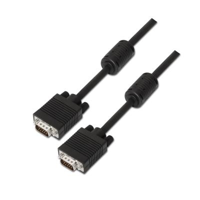 AISENS A113 – 0077 – SVGA kabel met ferriet (HDB15/macho-hdb15/mannelijk, 25 m, voor monitor/tv/projector) zwart