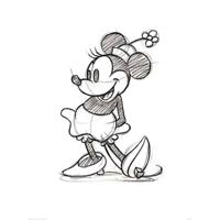 Kunstdruk Minnie Mouse - Sketched Single 60x80cm - thumbnail