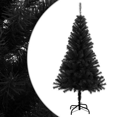 VidaXL Kunstkerstboom met standaard 120 cm pvc zwart
