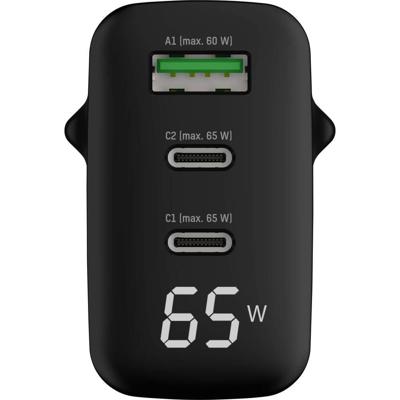 Ansmann HC365PD 65W USB-oplader 65 W 1x USB-A, 2x USB-C USB PD Zwart Binnen