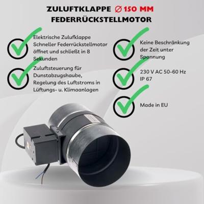 Schabus 201755 Luchttoevoerklep Geschikt voor buisdiameter: 150 mm