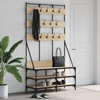 VidaXL Kledingrek met schoenenrek 100x40x184 cm sonoma eikenkleurig - thumbnail